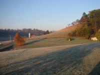 sun beginning to melt frost on west lawn