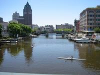 Human powered boats on the Milwaukee River