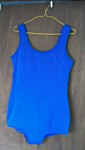 royal blue tank swimsuit on hanger