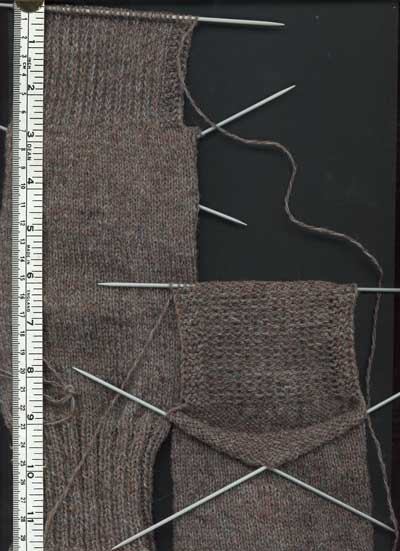 Scan showing front and back of completed heel flaps